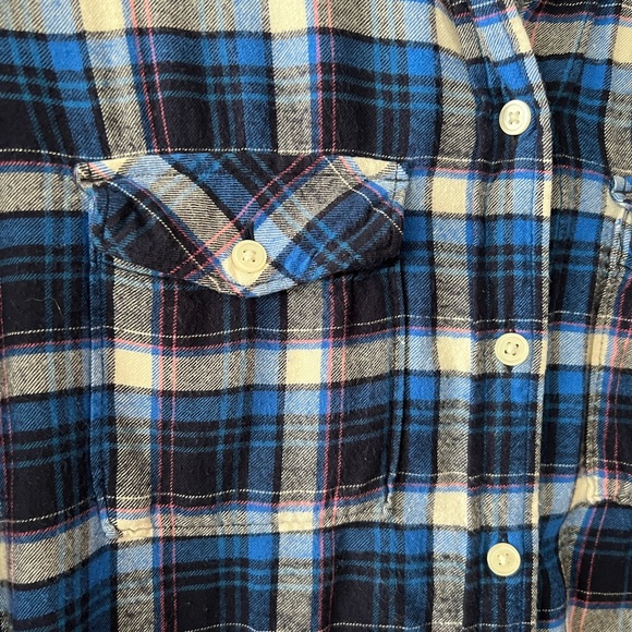 Gap Navy/Blue/White/Pink Plaid l/s Shirt - Picture 3 of 9